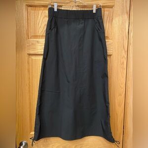 Inherit Co Black Side Cinching Maxi Hiking Activewear Skirt